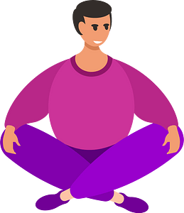 Man relaxing in a sitting position