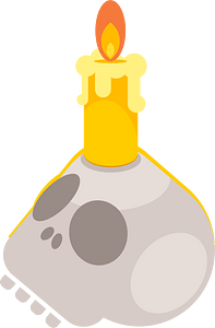 Candle in the skull