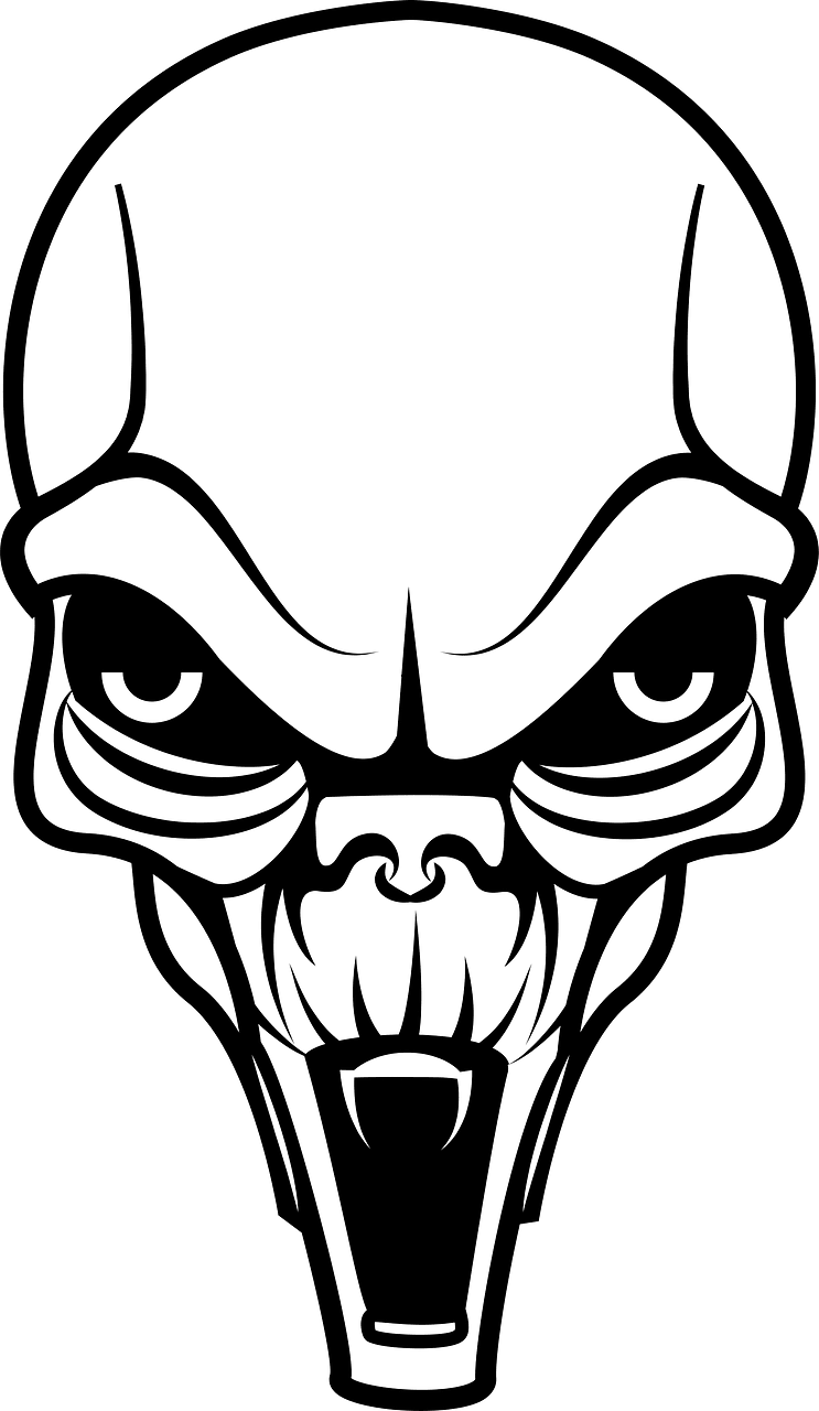 Alien skull silhouette