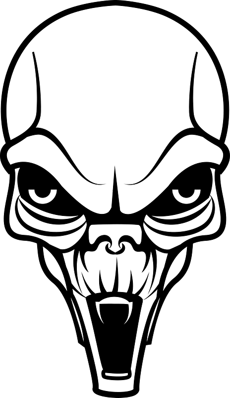 Alien skull silhouette