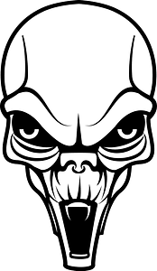 Alien skull silhouette