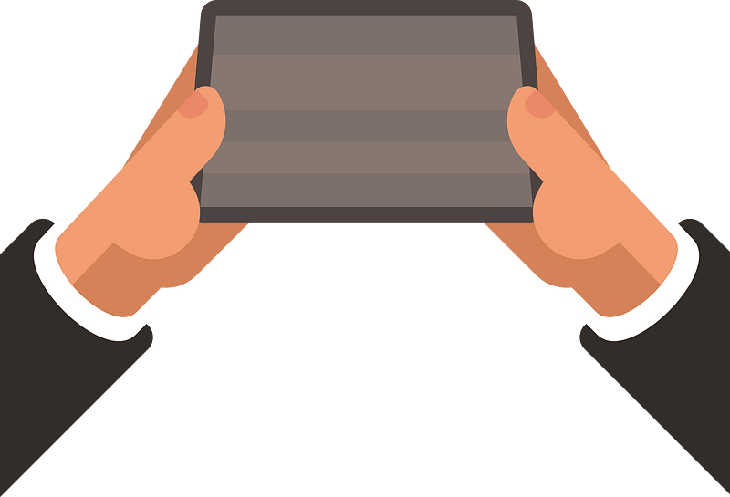 Computer tablet in hands