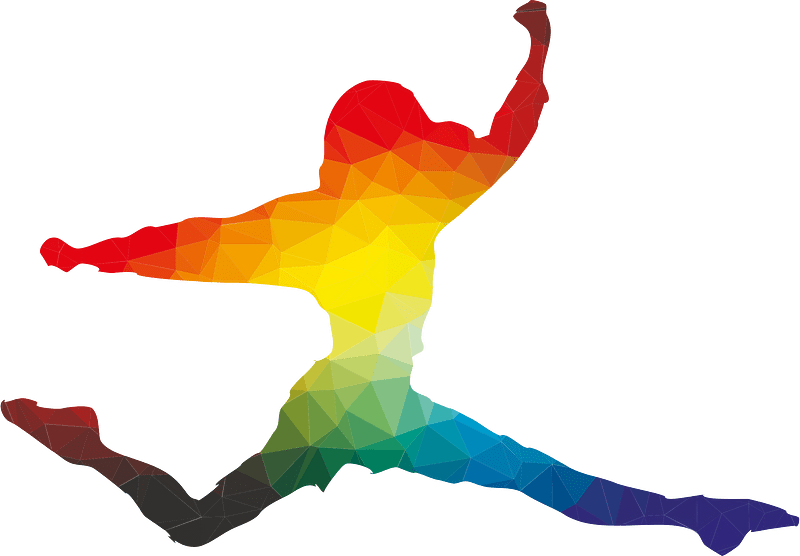 Woman jumping silhouette