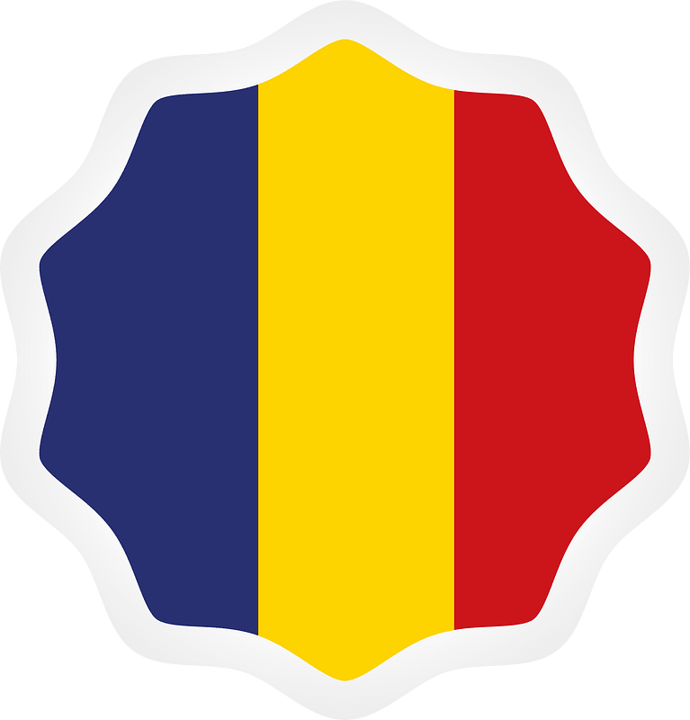 Romanian flag sticker label