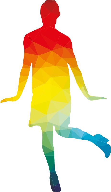 Woman silhouette color texture