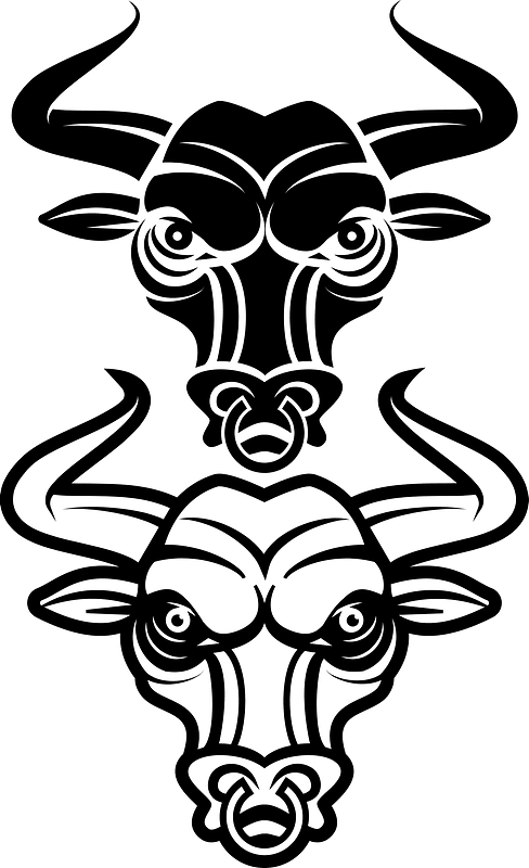 Bull&#39;s head silhouette clip art