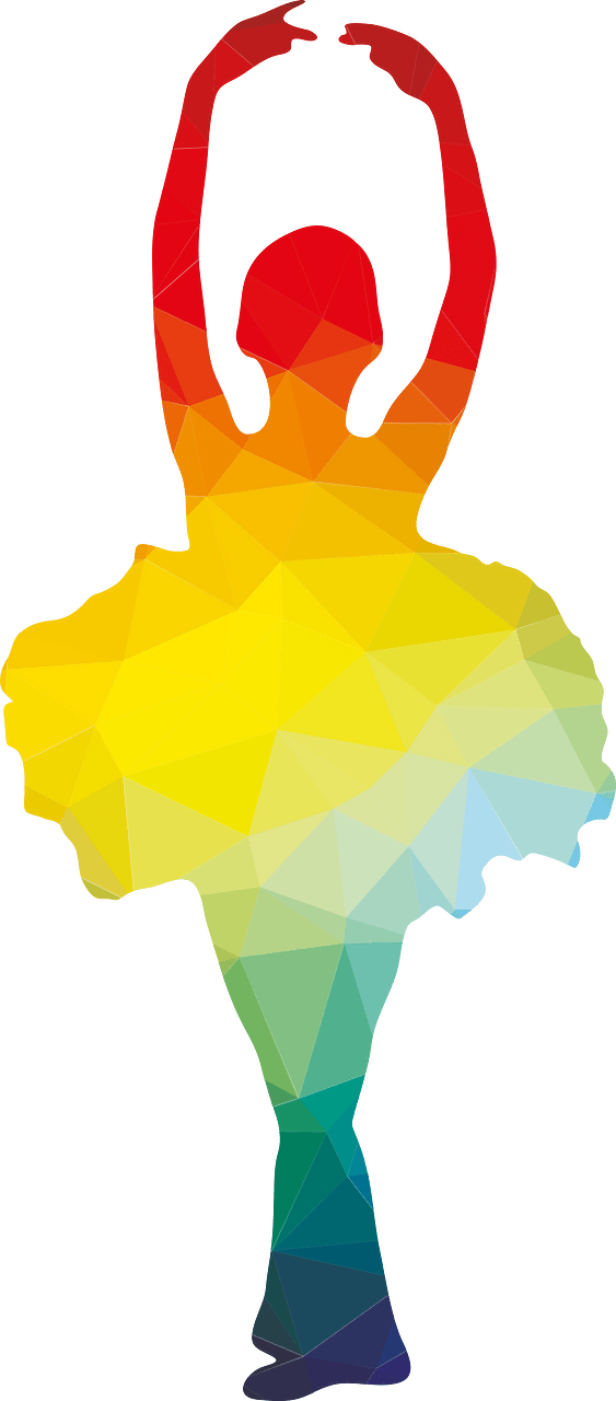Ballet dancer colored silhouette