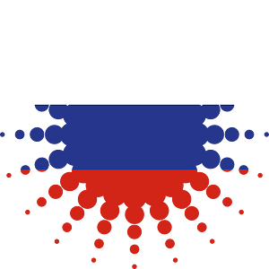 Russian flag halftone effect