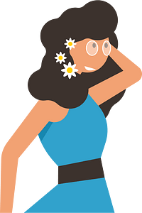 Woman with daisies in her hair