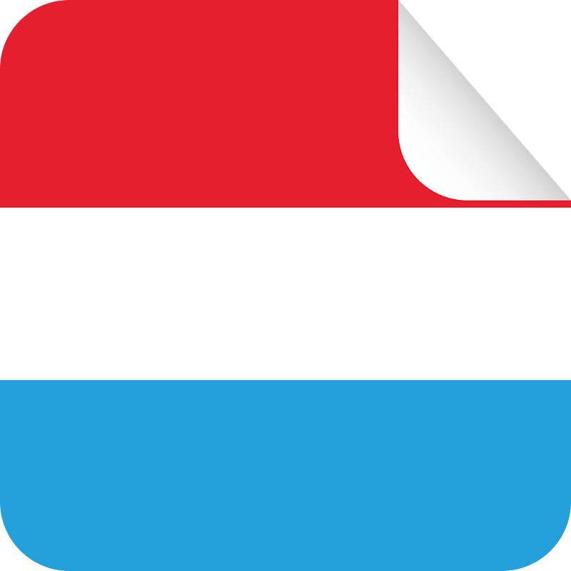 Luxembourg flag peeling label