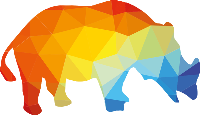 Rhinoceros colored silhouette