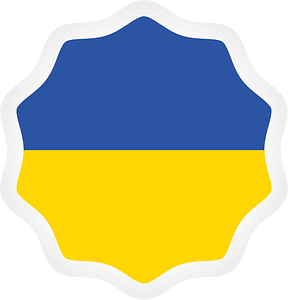 Ukraine flag round sticker