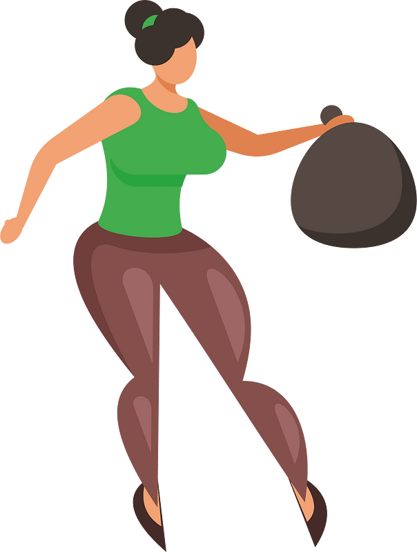 Woman with trash bag