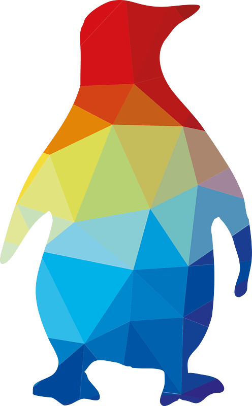 Penguin colored silhouette
