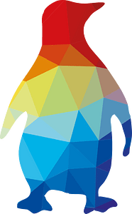 Penguin colored silhouette