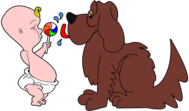 Cute child and dog