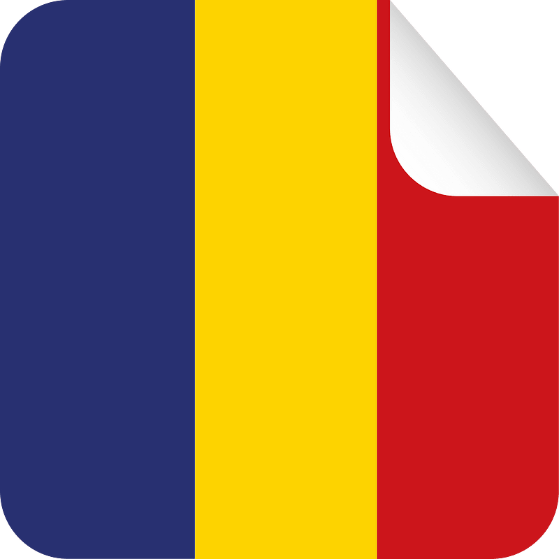 Romanian flag sticker shape