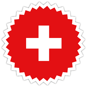 Swiss flag label