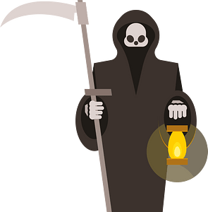 Reaper with scythe