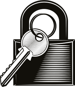Padlock and a key