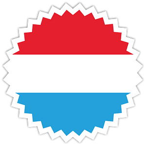 Luxembourg flag round sticker