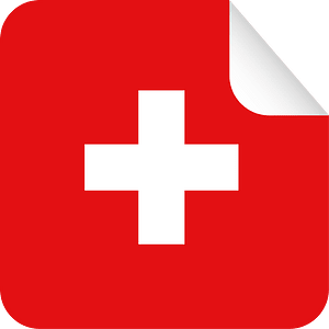 Swiss flag square sticker