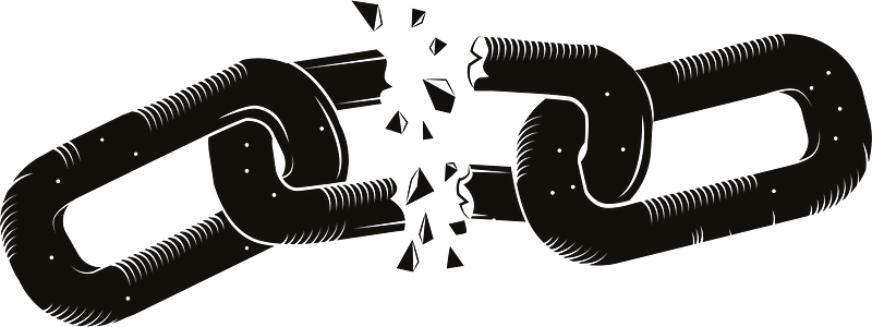 Broken chain link