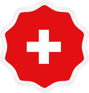 Swiss flag label sticker