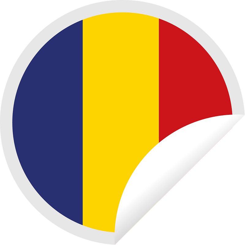 Romanian flag peeling sticker design