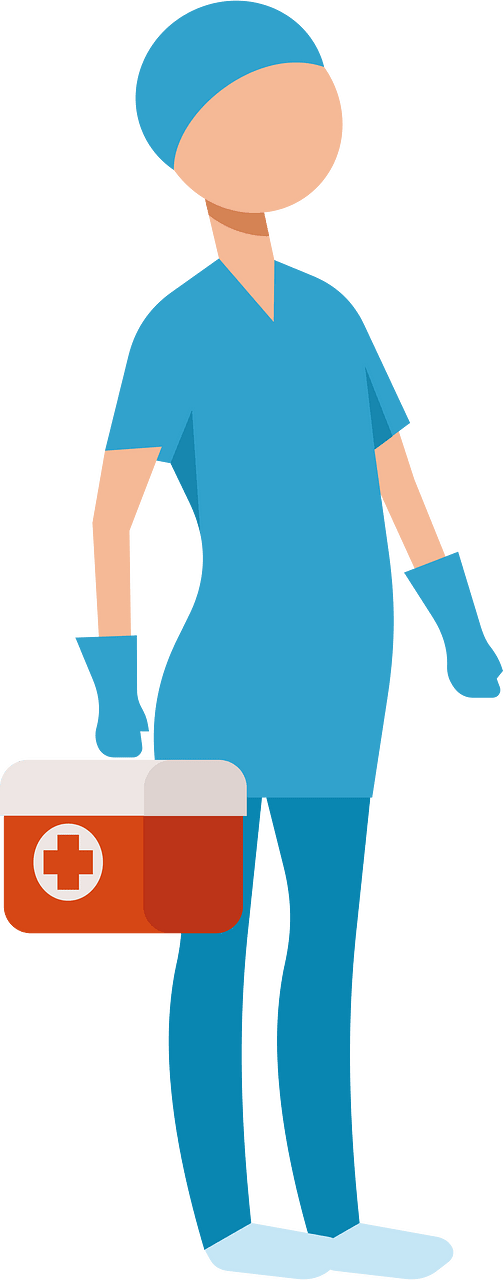 Nurse in blue uniform