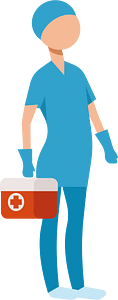 Nurse in blue uniform