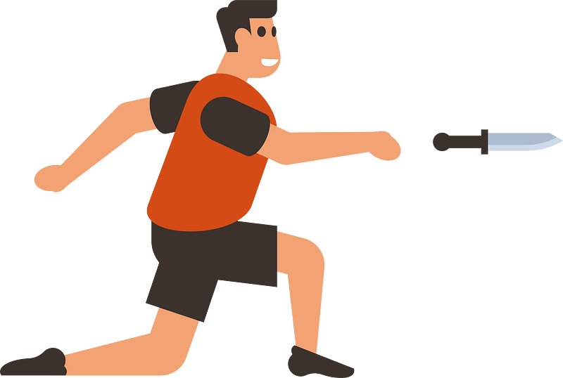 Man throws a knife