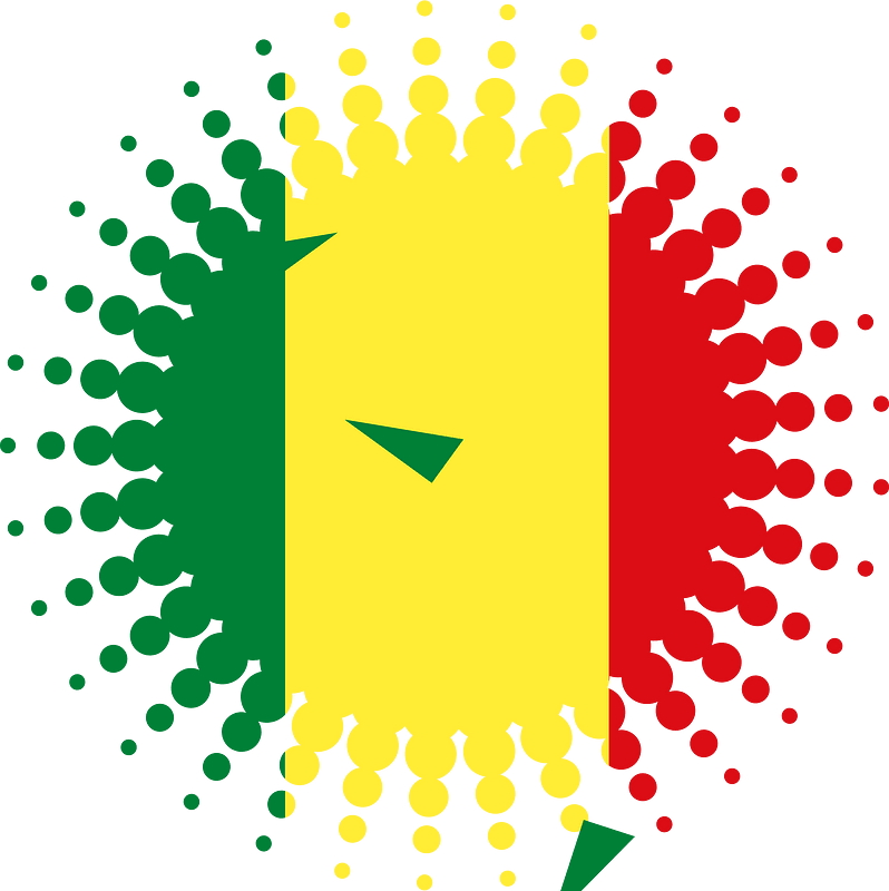 Flag of Senegal in halftone shape