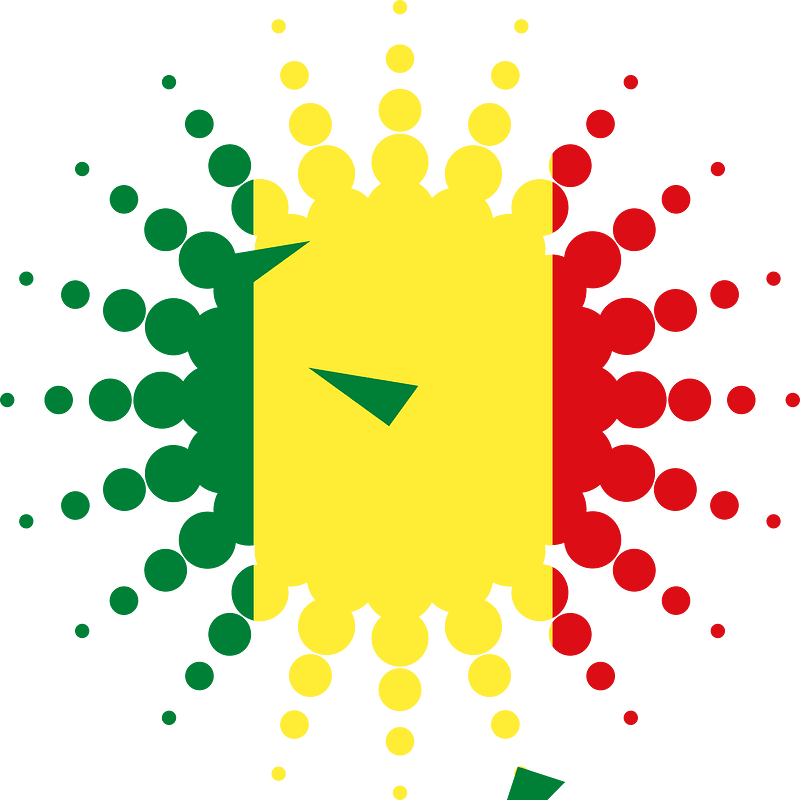 Halftone shape Senegal flag