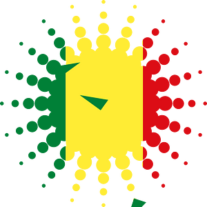 Halftone shape Senegal flag