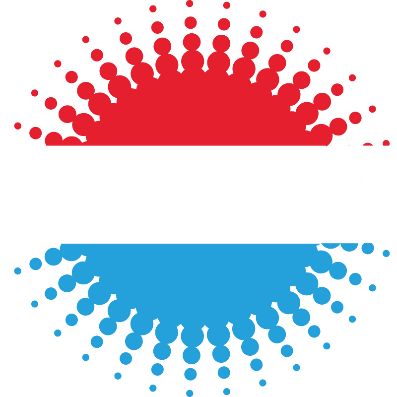 Luxembourg flag halftone shape