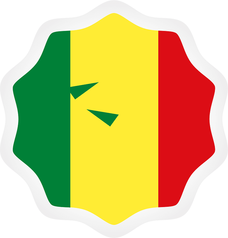 Senegal flag label