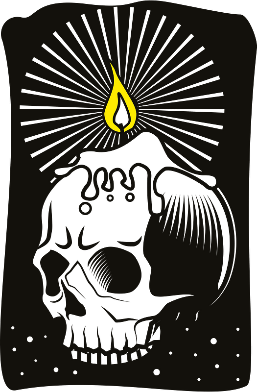 Candle on the skull