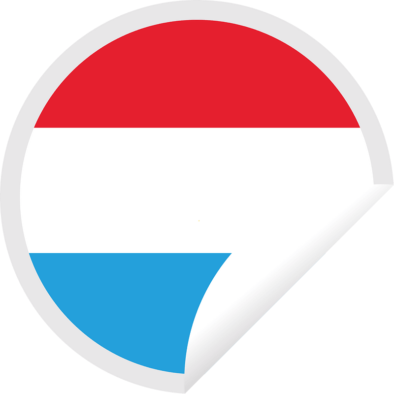 Peeling sticker with flag of Luxembourg