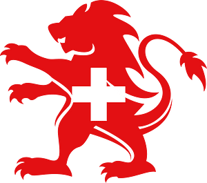 Swiss flag lion silhouette