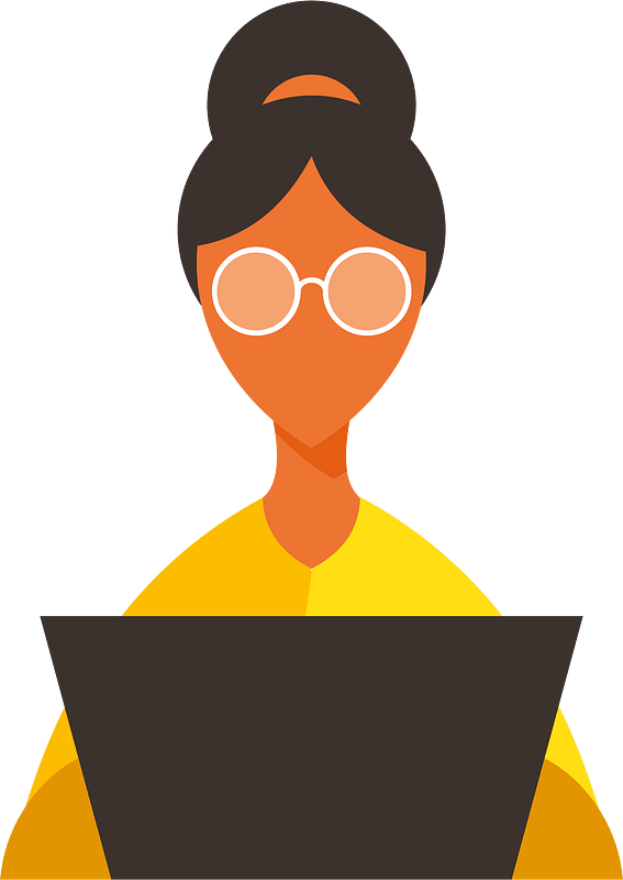 Woman working on a laptop
