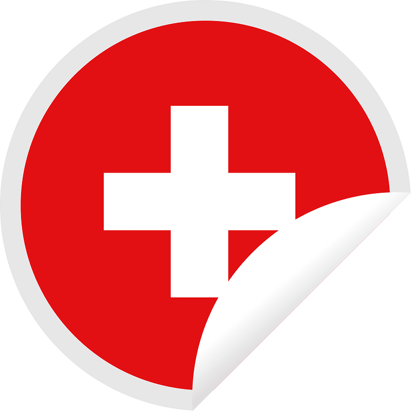 Swiss flag peeling sticker