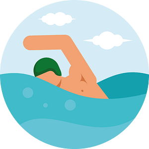 Swimmer in the sea