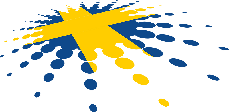 Swedish flag halftone design
