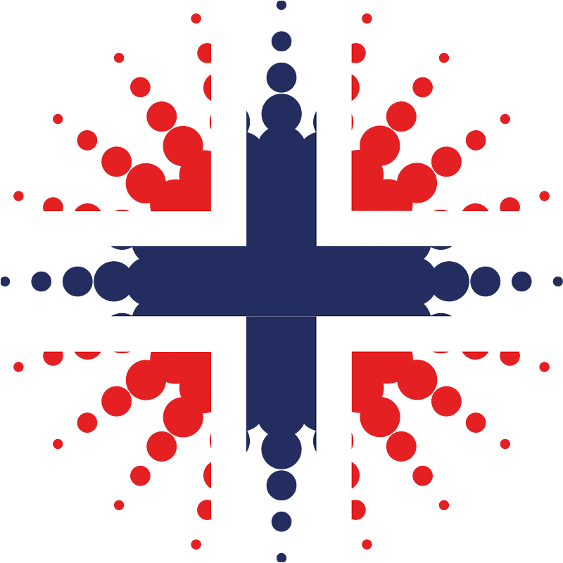 Norwegian flag halftone effect