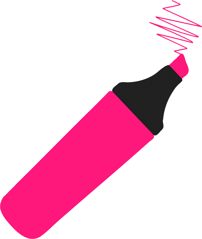 Pink highlighter pen