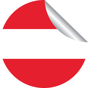 Peeling sticker flag of Austria