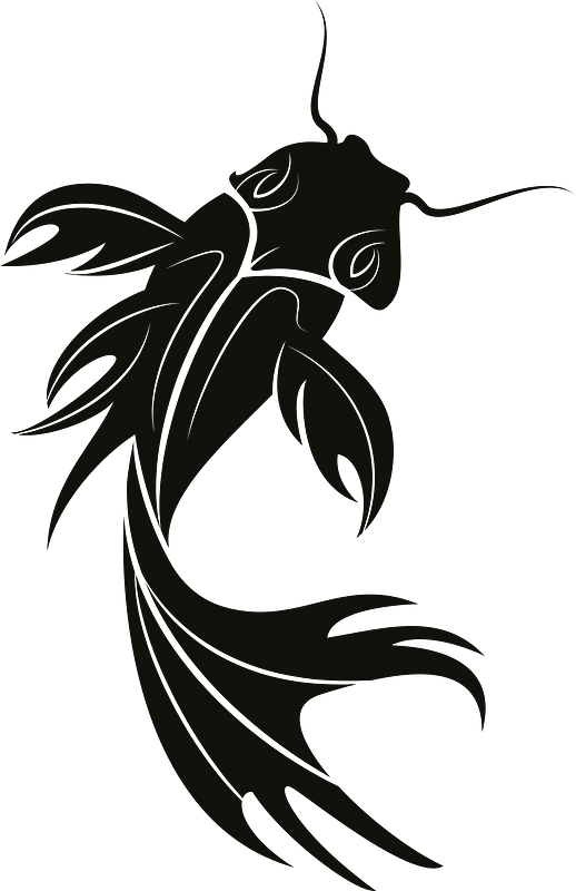 Koi fish silhouette