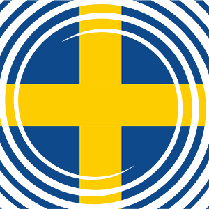 Swirling shape with Swedish flag