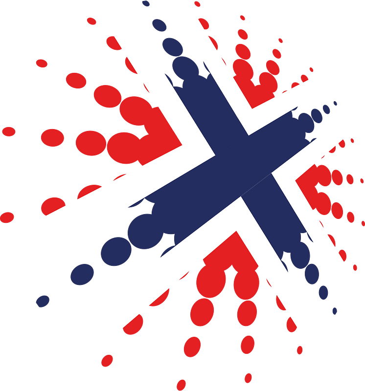 Norwegian flag halftone shape